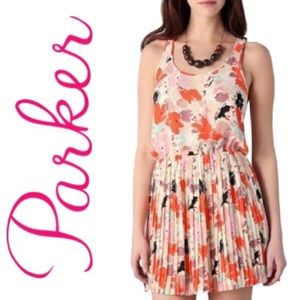 Parker NY racer back flower print dress